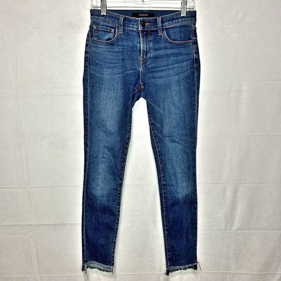 J Brand Jeans Women’s Size 26 (28x29) Mid-Rise Skinny Raw Hem - Picture 1 of 9